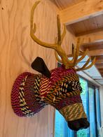 Wandobject - Otentic design hertenhoofd gekleurd, Ophalen of Verzenden, Zo goed als nieuw
