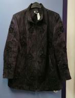 Edgar Vos paars zwarte blazer / jas bloem applic 44-46 34285