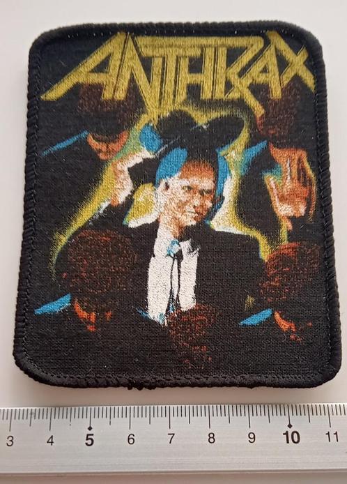 Anthrax among the living  vintage 1987 patch a14, Verzamelen, Muziek, Artiesten en Beroemdheden, Nieuw, Kleding, Verzenden