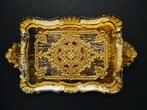 Florentijns Italiaans dienblad serveerblad  kleur goud bruin, Antiek en Kunst, Curiosa en Brocante, Ophalen of Verzenden