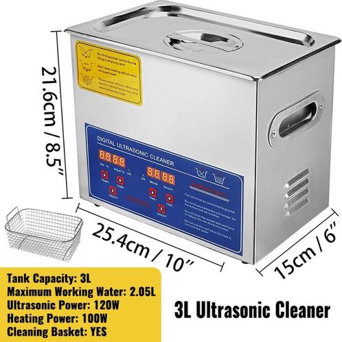 Ultrasoon Reiniger - 3L - Ultrasoonbad - Reinigingsbad - Rei, Hobby en Vrije tijd, Overige Hobby en Vrije tijd, Nieuw, Verzenden