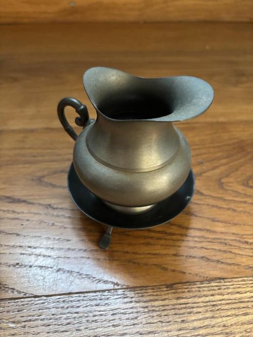 Tinnen kannetje, schoteltje en kandelaar, Antiek en Kunst, Antiek | Tin, Ophalen of Verzenden