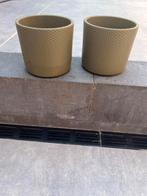 2 kleine bloempotjes, Tuin en Terras, Ophalen, Rond, Zo goed als nieuw, Minder dan 25 cm