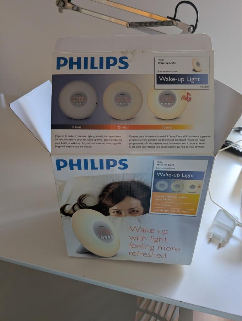 Philips Wake-up Light HF3500, Kunststof, Ophalen of Verzenden, Zo goed als nieuw, Minder dan 100 cm