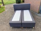 Elektrisch verstelbaar tweepersoons boxspring stof grijs, Tweepersoons, Ophalen of Verzenden, Zo goed als nieuw, 180 cm