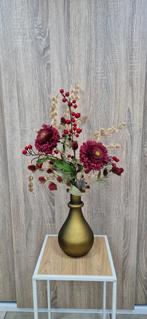 Boeket zijdebloemen kunstbloemen rood goud, Binnen, ., Nieuw, Ophalen of Verzenden