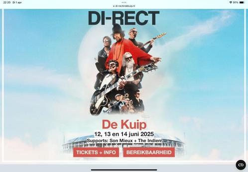 Kaarten veld  Direct + hotelovernachting Mainport, Tickets en Kaartjes, Concerten | Pop, Twee personen, Juni