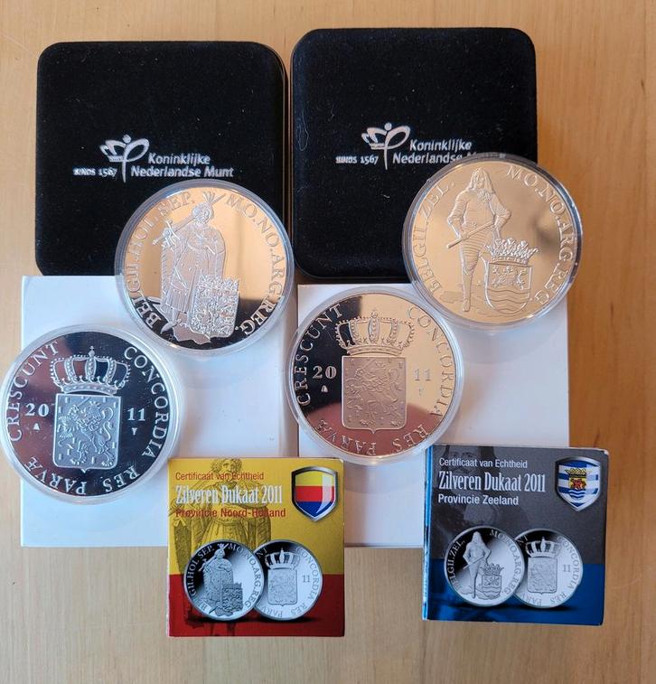 Zilveren dukaten 2011 zilver noord Holland & zeeland proof, Postzegels en Munten, Munten | Nederland, Overige waardes, Koningin Beatrix