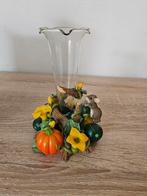 Charmante Fitz and Floyd Pumpkin Harvest Vaas, Overige kleuren, Ophalen of Verzenden, Minder dan 50 cm, Glas