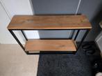 Sidetable eiken met stalen frame - 100cm breed, Huis en Inrichting, Tafels | Sidetables, Ophalen, 50 tot 100 cm, Zo goed als nieuw