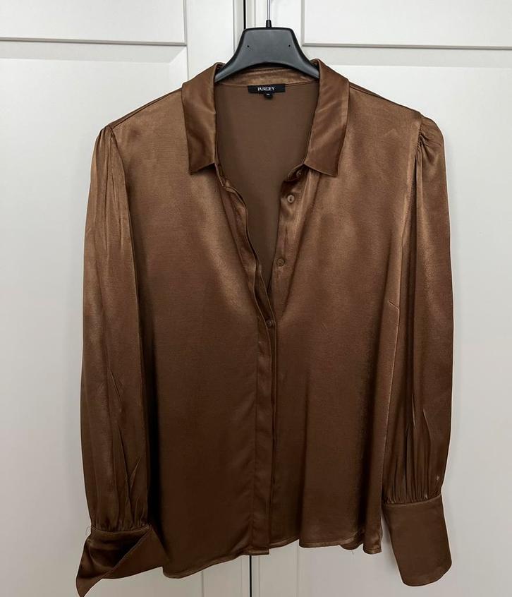 Blouse, Kleding | Dames, Blouses en Tunieken, Zo goed als nieuw, Maat 36 (S), Bruin, Verzenden