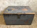 Grote vintage houten kist tekst logo Marine Luchtvaartdienst, Ophalen, Gebruikt, 50 tot 100 cm, Minder dan 50 cm