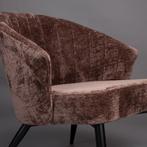 fauteuil Dutchbone Georgia (nieuw!) velvet aubergine kleur, Ophalen, 50 tot 100 cm, Zwart, Rond