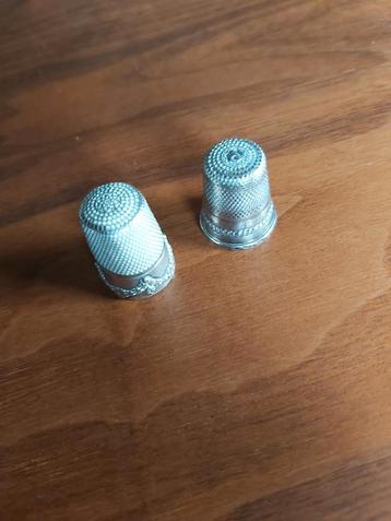 Vintage Zilveren Vingerhoeden - Set van 2 beschikbaar voor biedingen