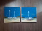 2 schilderijen, Ophalen, Gebruikt, Motorboot, Kaart, Foto of Prent