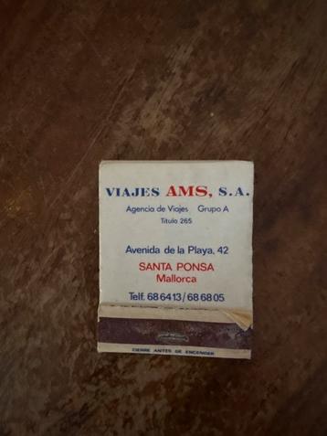 Vintage Viajes AMS, S.A. Lucifersdoosje beschikbaar voor biedingen