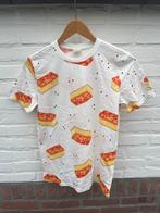HEMA T-shirt oranje tompouce print | maat 146/152, Ophalen of Verzenden, Zo goed als nieuw, Jongen of Meisje, Shirt of Longsleeve