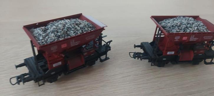 2 DB Roco grindwagens van de Deutsche Bahn, Hobby en Vrije tijd, Modeltreinen | H0, Zo goed als nieuw, Wagon, Gelijkstroom, Roco
