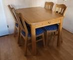 Eiken eetkamerset met 4 stoelen, Huis en Inrichting, Tafels | Eettafels, Ophalen, 100 tot 150 cm, Eikenhout, 50 tot 100 cm