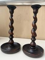 Set eiken Barley twist kandelaars, Ophalen of Verzenden, Overige materialen