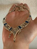 S073/Vintage 950 Zilveren TUMI ketting-Lapis Lazuli PERU, Sieraden, Tassen en Uiterlijk, Gebruikt, Verzenden, X, Zilver