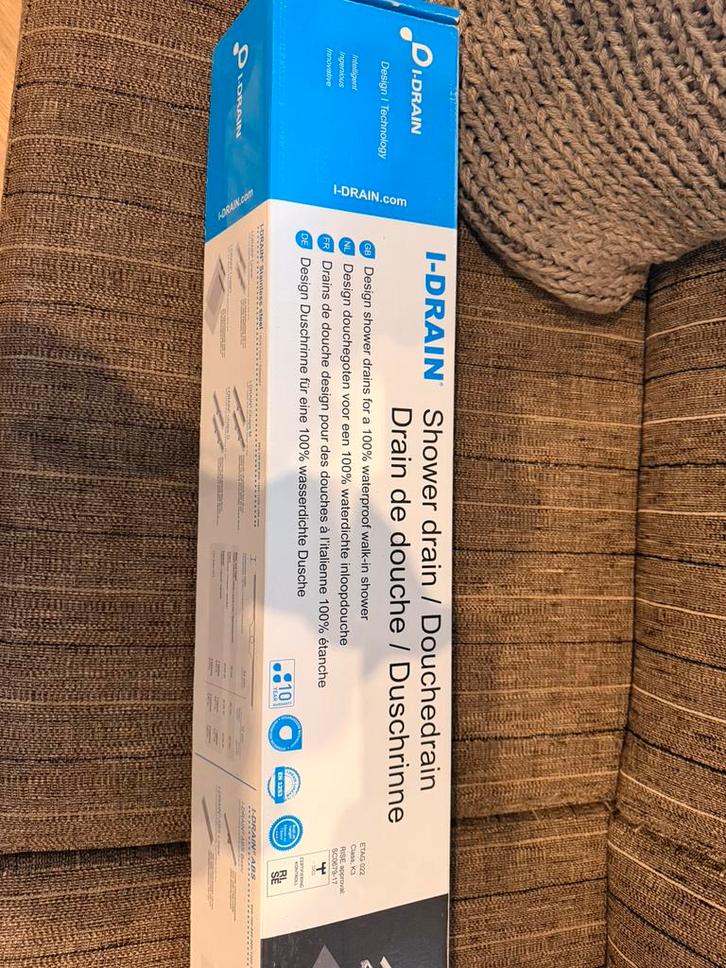 Douchedrain 90 cm, Doe-het-zelf en Verbouw, Buizen en Afvoer, Zo goed als nieuw, Afvoer, Rvs, Minder dan 2 meter, 40 tot 60 mm