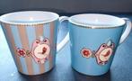2 PIP Love Birds mokken. Blauw/kaki kleur., Huis en Inrichting, Ophalen of Verzenden, Zo goed als nieuw, Overige stijlen, Kop(pen) en/of Schotel(s)
