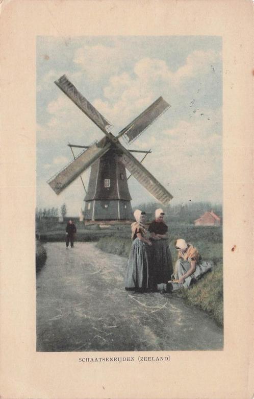 JJ163 Zeeland Schaatsen Rijders IJspret 1918, Verzamelen, Ansichtkaarten | Nederland, Gelopen, Zeeland, Voor 1920, Verzenden