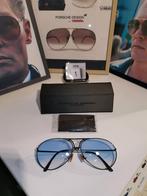 1- Origineel porsche design piloten zonnebril met bijbehoren, Overige merken, Zonnebril, Blauw, Ophalen of Verzenden