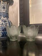 Vintage Sklo Union Lotus theelichthouders, Antiek en Kunst, Antiek | Glas en Kristal, Ophalen of Verzenden