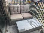 Relax Tuinset - Bank, Stoel, Tafel + Poef, Ophalen, Gebruikt, 3 zitplaatsen, Wicker