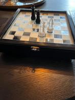 Schaakspel incl glazen opbergkist, Ophalen, Zo goed als nieuw