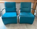 Twee mooie petrol kleur fauteuils, Huis en Inrichting, Fauteuils, Ophalen, Gebruikt, 75 tot 100 cm, 50 tot 75 cm