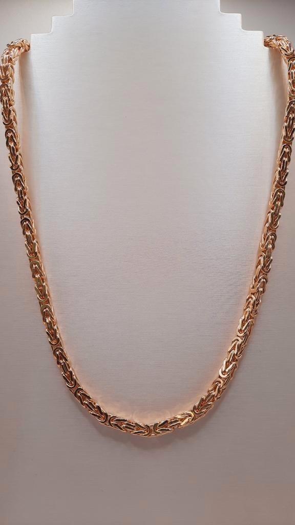 Gouden Koningsketting 14karaat, Sieraden, Tassen en Uiterlijk, Kettingen, Nieuw, Goud, Goud, Ophalen of Verzenden