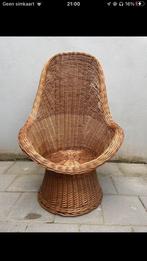 Retro peacack chair - stoel  rotan, Ophalen of Verzenden, Gebruikt, Rotan