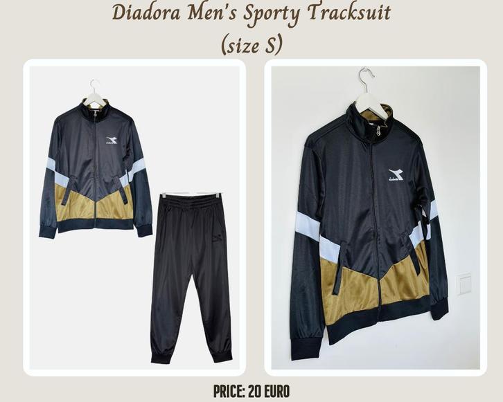 Men’s Sporty Tracksuit – Diadora – Size S, Kleding | Heren, Sportkleding, Nieuw, Ophalen of Verzenden