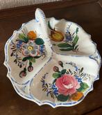 Handgeschilderde italiaans hapjesbord bloemmotief, Ophalen of Verzenden