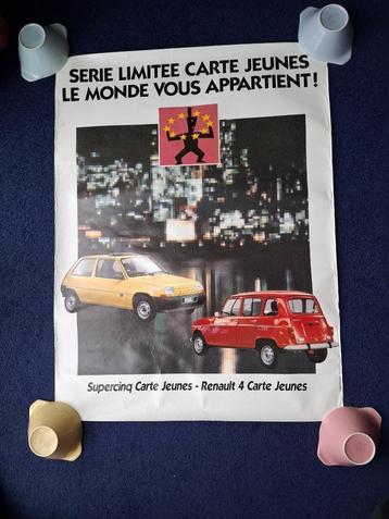 Poster Renault 4 en Renault 5 “Carte Jeunes” (1991) beschikbaar voor biedingen