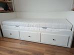 Ikea Hemnes uitschuifbare slaapbank, inclusief 2 matrassen, Ophalen, Wit, Tweepersoons, Zo goed als nieuw
