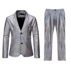 Heren zilveren geruit kostuum pak blazer zilver colbert, Kleding | Heren, Verzenden, Nieuw