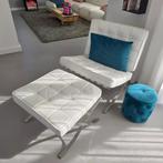 lounge stoel wit, Huis en Inrichting, Fauteuils, Ophalen, Gebruikt, Minder dan 75 cm, Metaal