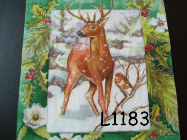Servetten decoupage/bullet journal – hert & roodborst L1183, Hobby en Vrije tijd, Knutselen, Nieuw, Materiaal, Verzenden