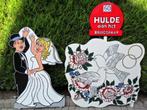60 Huwelijk, feestborden witte bruidsduiven + bruidspaar, Ophalen, Nieuw, Geboorte of Huwelijk