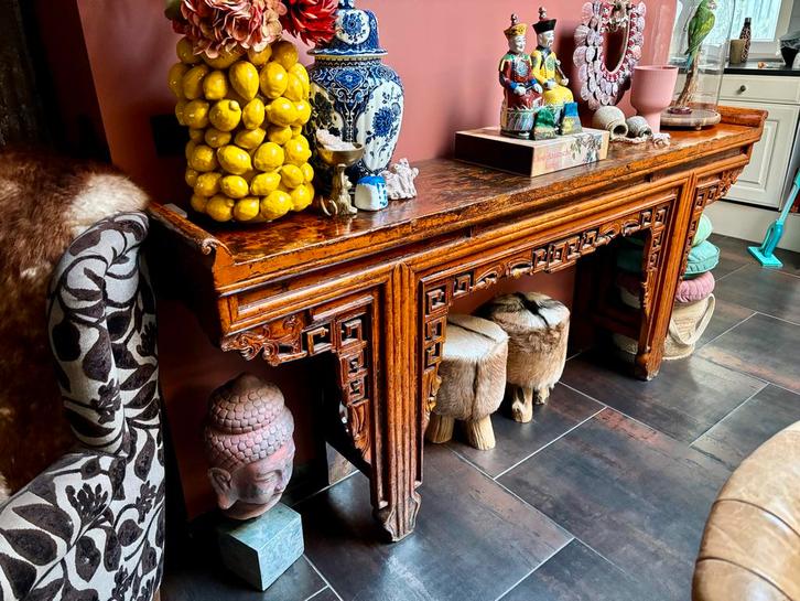 Oude Chinese Altaartafel/wandtafel, Antiek en Kunst, Antiek | Meubels | Tafels, Ophalen