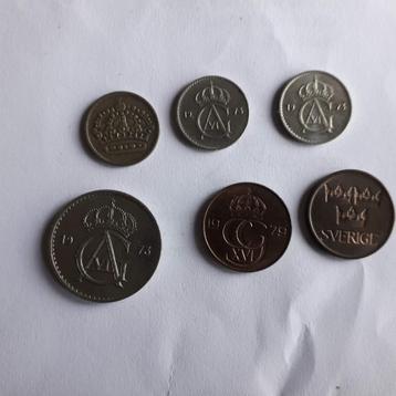 Zweden 6 munten: 5 ore, 10 ore en 50 ore / 1953-1979 beschikbaar voor biedingen