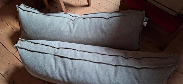 Palletkussen Set - 2x Rug & Zitkussen 120x80/40, Huis en Inrichting, Woonaccessoires | Kussens, Zo goed als nieuw, Beige, Rechthoekig