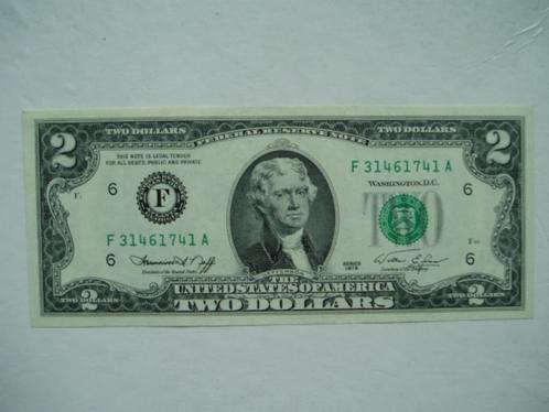 1155. Amerika, 2 dollars 1976 UNC Jefferson., Postzegels en Munten, Bankbiljetten | Amerika, Los biljet, Noord-Amerika, Verzenden