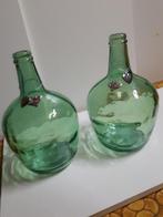Gistflessen mooi groen dik glas 35cm hoog, Antiek en Kunst, Ophalen
