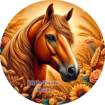 LF3924 icing frosting paard 19cm eetbare taart plaat print  beschikbaar voor biedingen