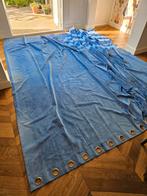 Blauw dik velours gordijn, ringen. 328 x 415 cm (bxh), Ophalen, Gebruikt, Blauw, 200 cm of meer
